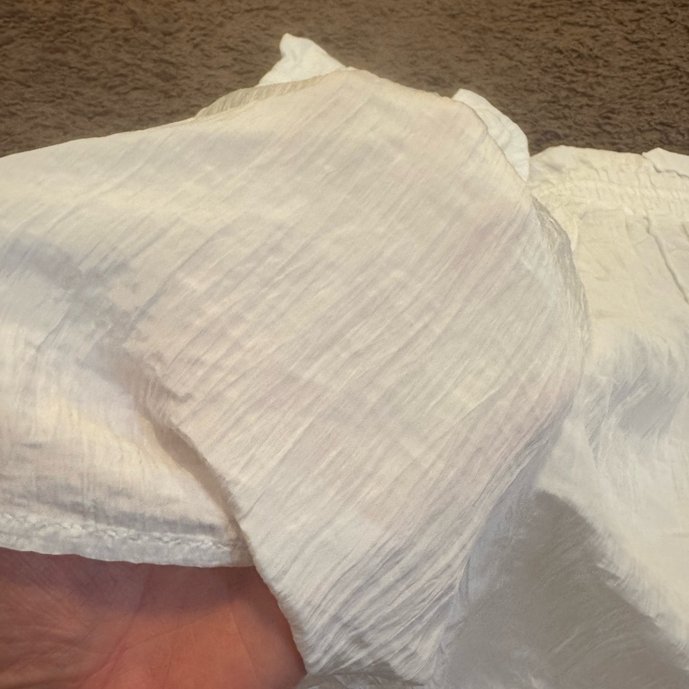 Express White Crinkle Paper bag Pull On Short Size S M L XL NEW $48 - Picture 6 of 13